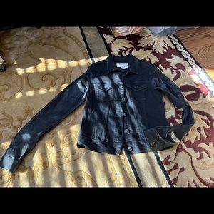 AllSaints Heyward Jacket Size 4 Black Jean and Leather great shape!!!